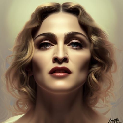 Madonna Portrait in Hyperdetailed Style