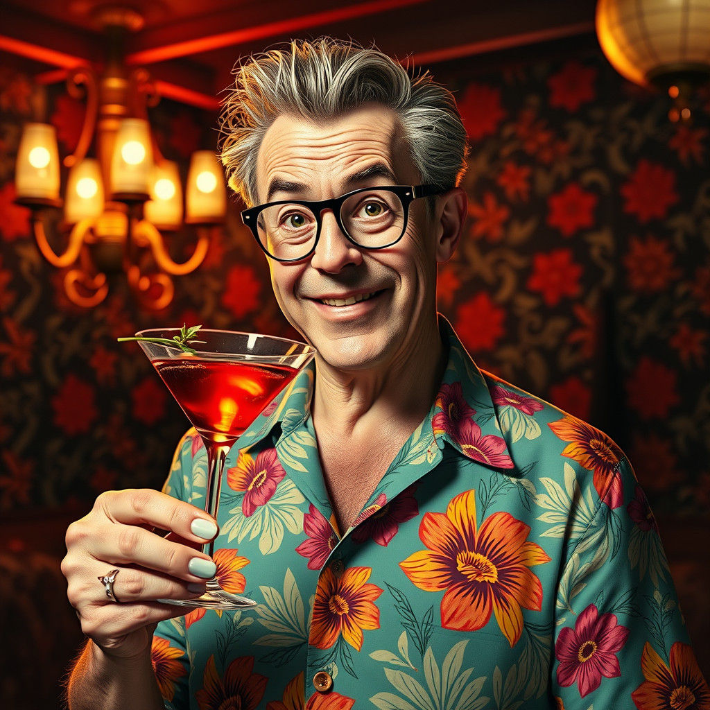 Glen Quagmire Portrait in Retro Style