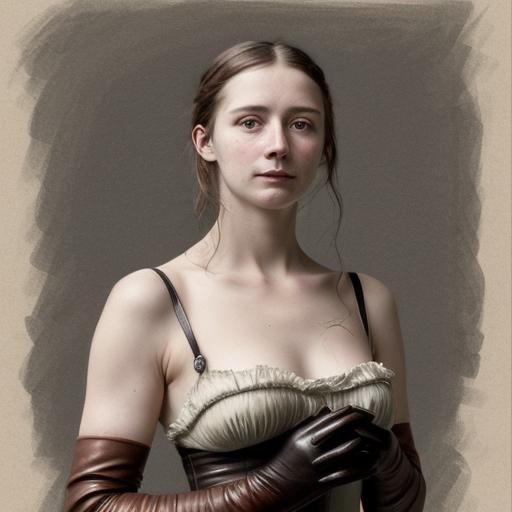 Victorian Woman with Falcon in Scottish Landscape