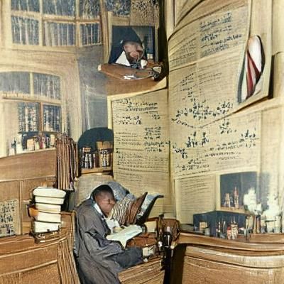 Man in 1940s Study: A Nostalgic Scene