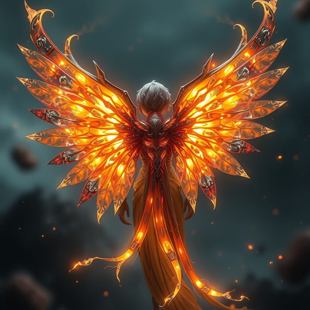 Detailed Wings of Metal, Glass and Fire