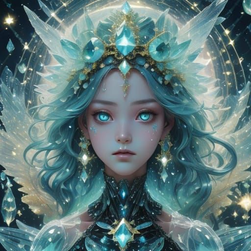 Ethereal Water Fairy Under Starlight Sky