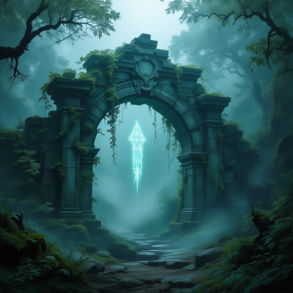 Enchanted Forest Archway in Mystical Realism Style