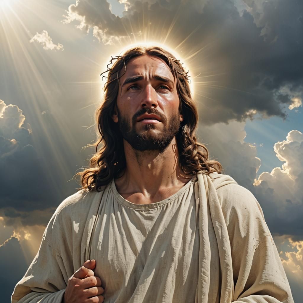 Jesus Weeping in Divine Light