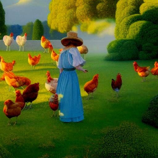 Christina and her hens