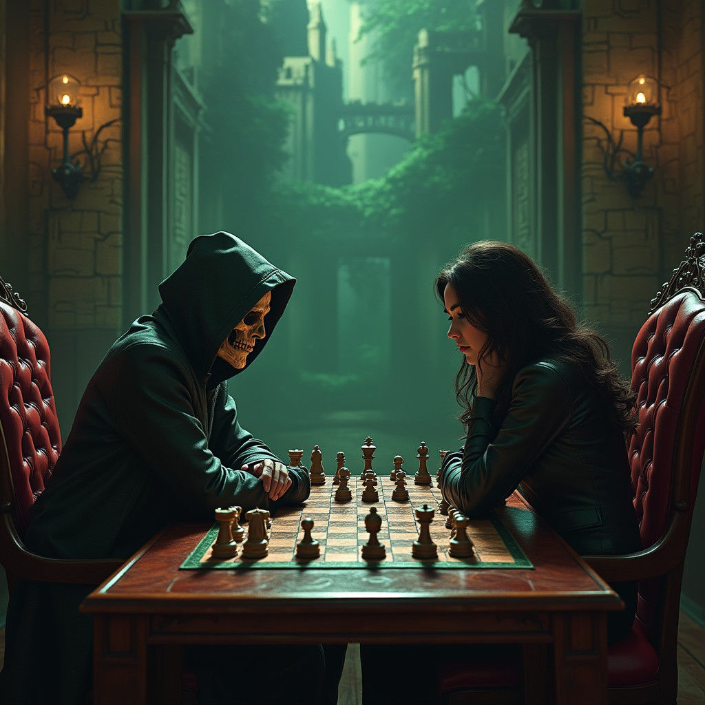 Chess Grandmaster Challenges Death in Gothic Realm