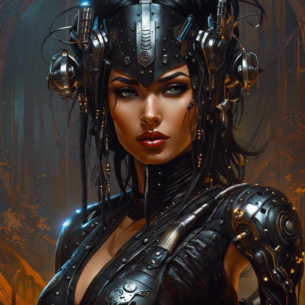 Futuristic Cyborg Hindu Woman in Dominant Pose