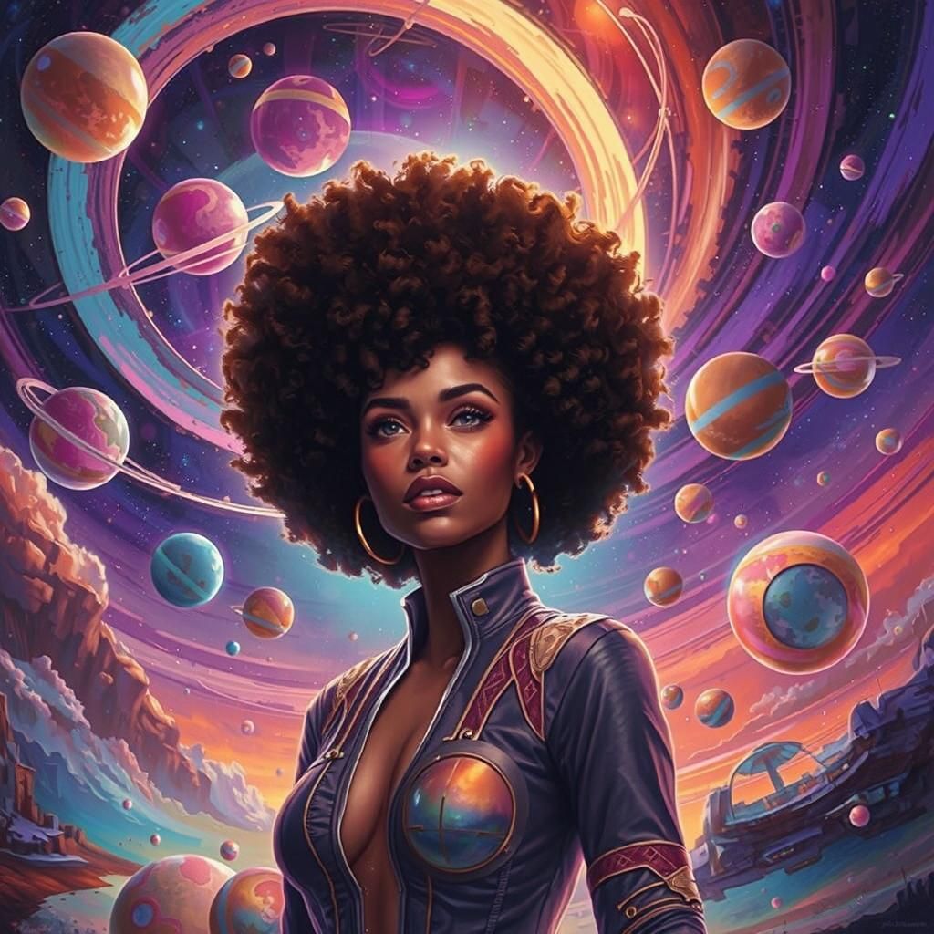 Vibrant Nebula in Futuristic Surreal Landscape