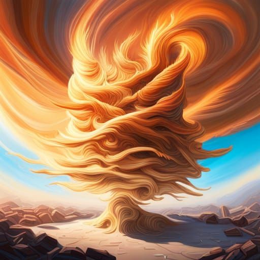 Hyperrealistic Spaghetti Tornado Splash Art