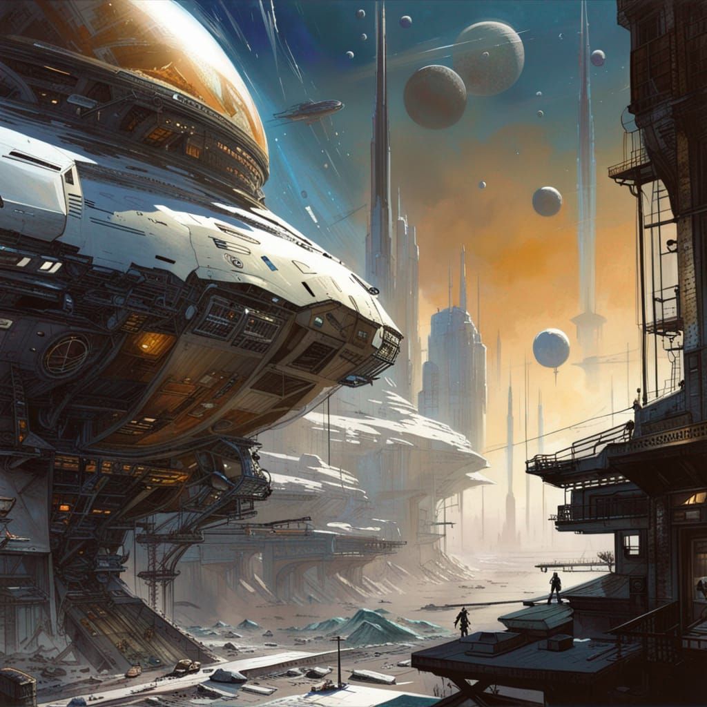 Astronaut in Futuristic Sci-Fi Style