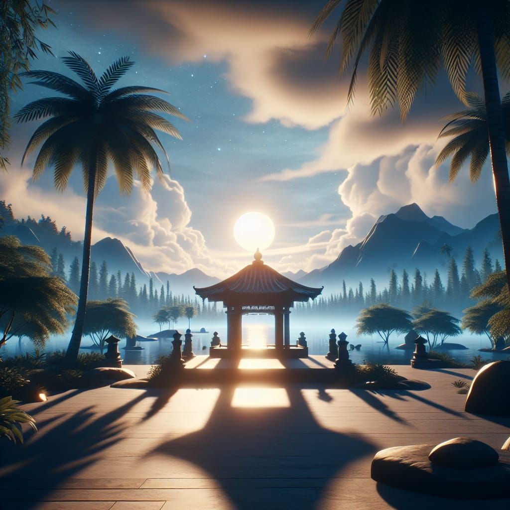 Peaceful 3D Render with Shading and Shadow Depth