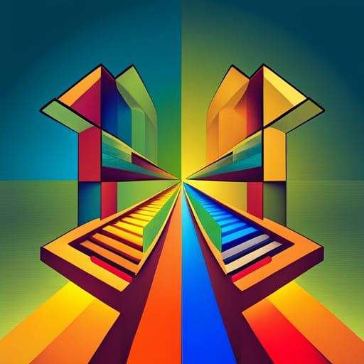 Geometric Bauhaus Pop Art Screen Print