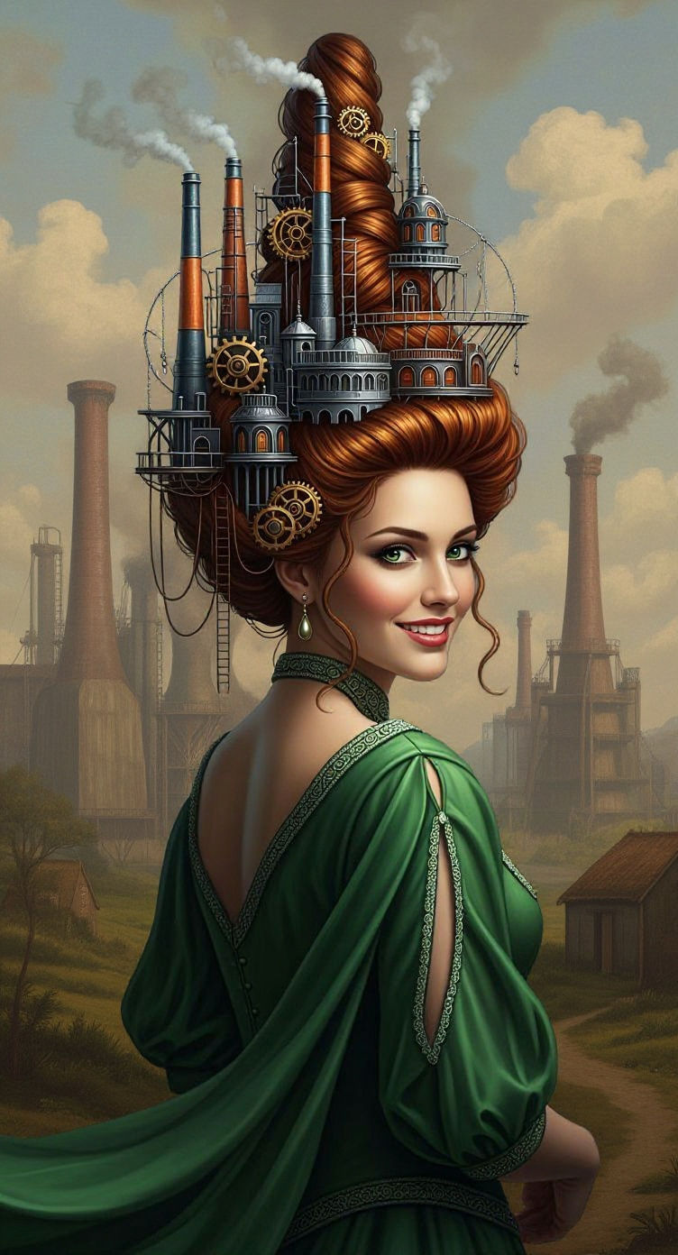 19th Century Woman with Industrial Hairstyle