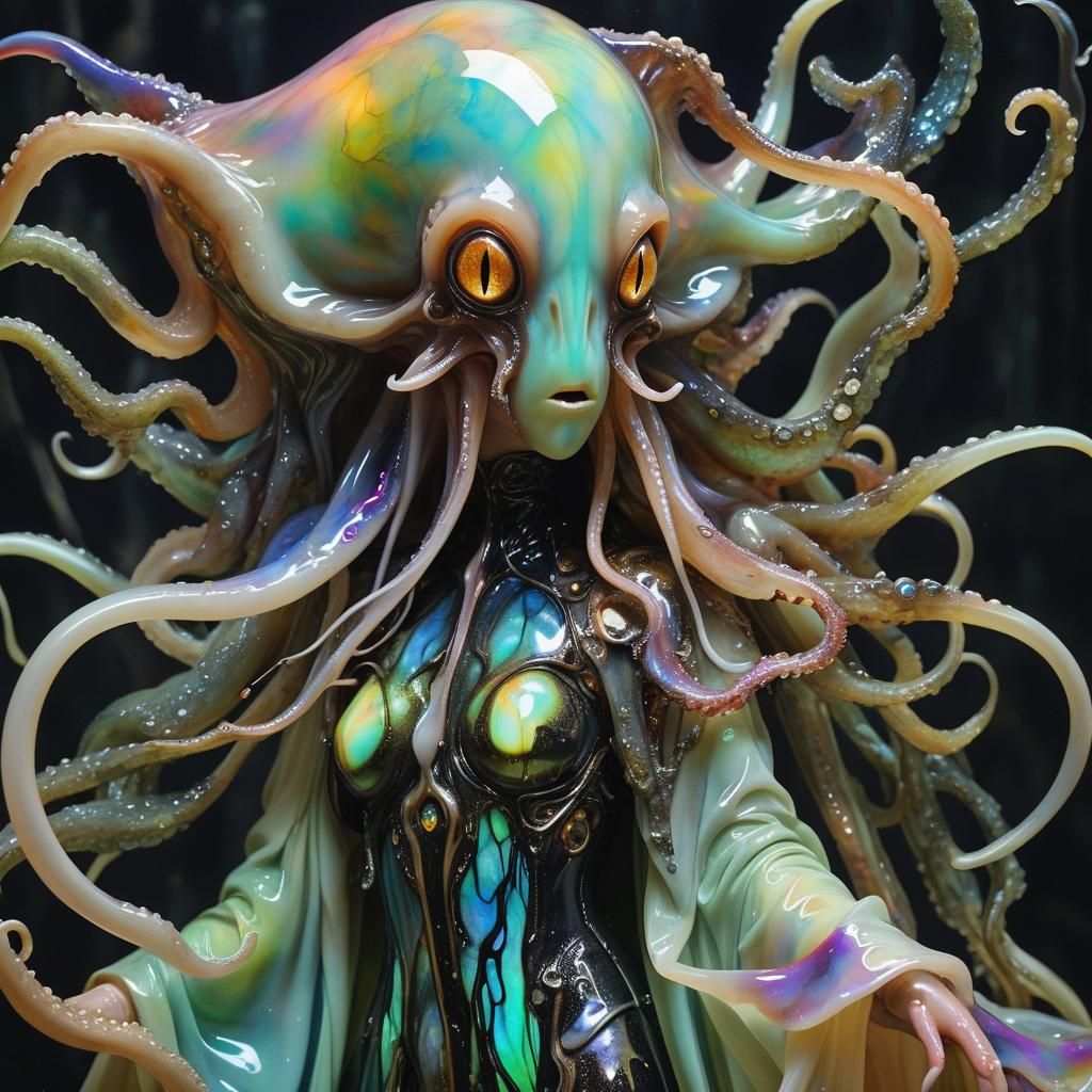 Squid Warrior in Luminescent Armor