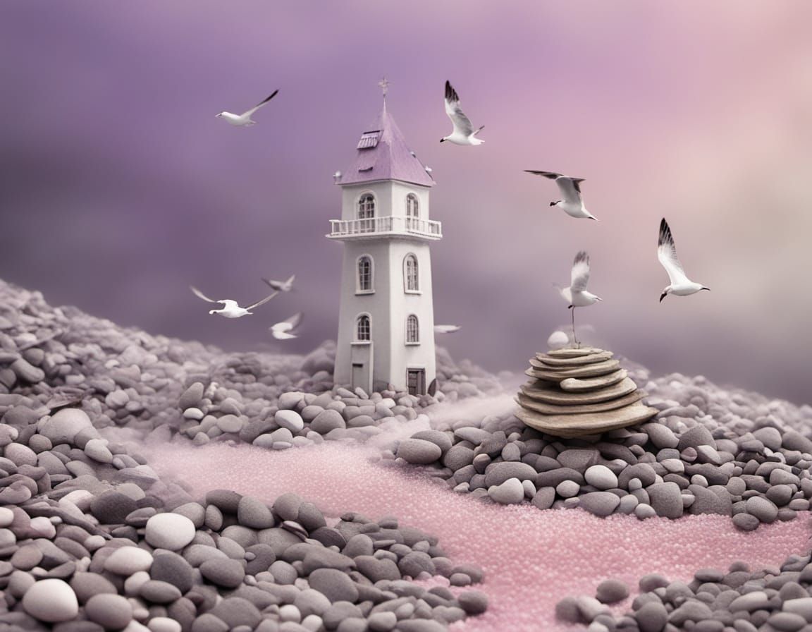 Surreal Tilt Shift Landscape Painting of Fuego Tower