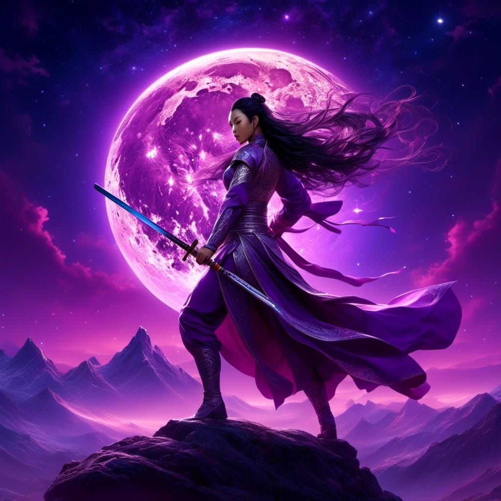 Chinese Warrior Martial Arts in Dark Fantasy Style