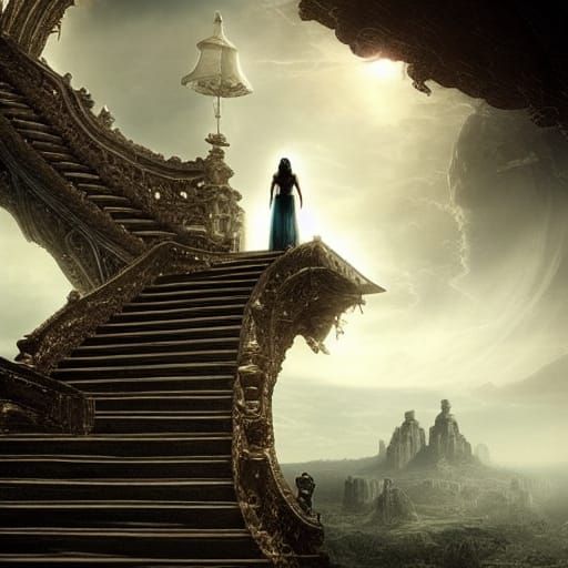 Epic Stairway to Heaven Digital Matte Painting
