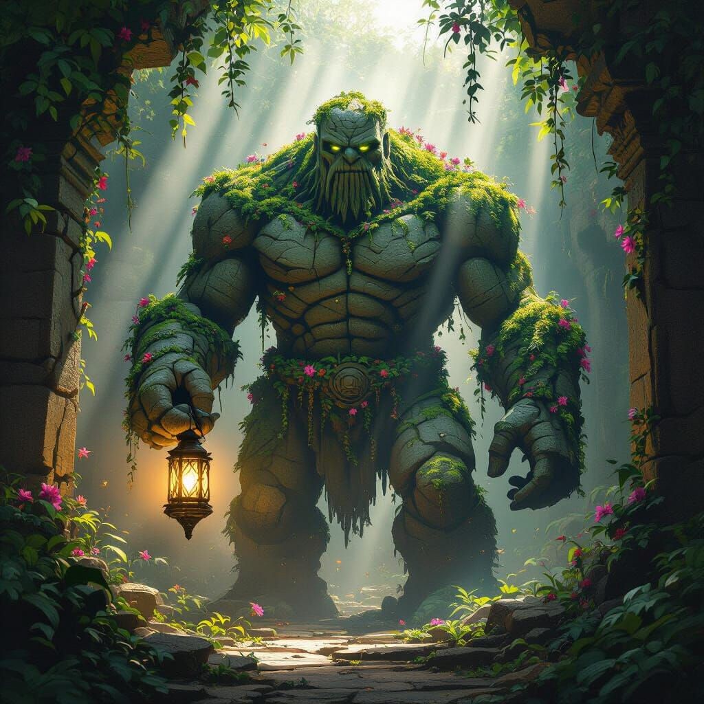 Awakening Stone Golem in Jungle Temple