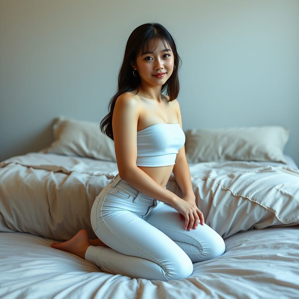 Hyper-Realistic Portrait of Confident Young Woman