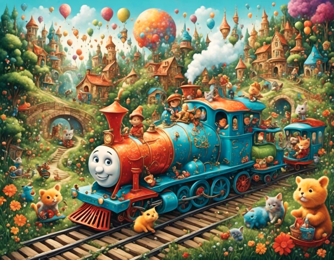 fantasy train in toy-land
