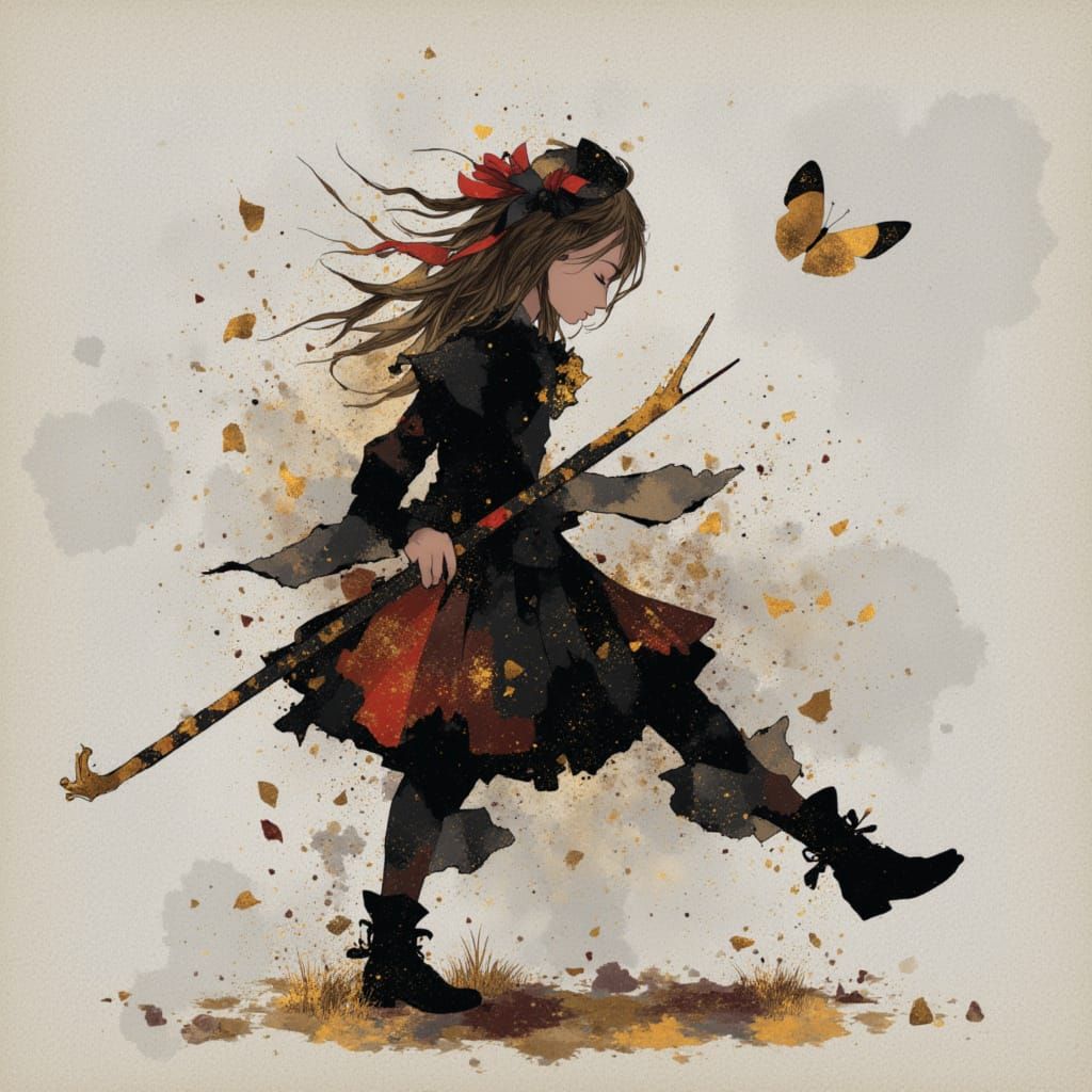 Abstract Black and Gold Geometric Patterns