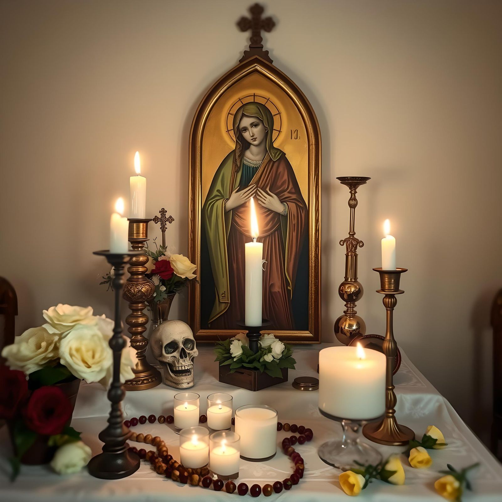 Christian Altar Assemblage with Memorial Elements