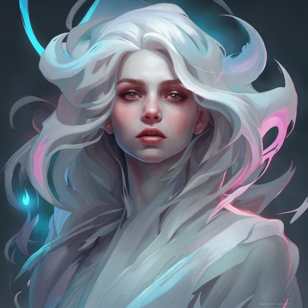 Ghost Girl Portrait in Hyperdetailed Style