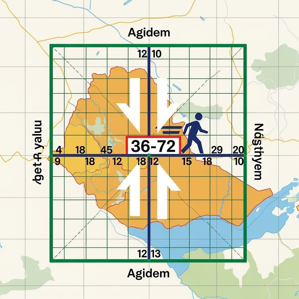 Stylized Map with Grid in Escher and Harper Style