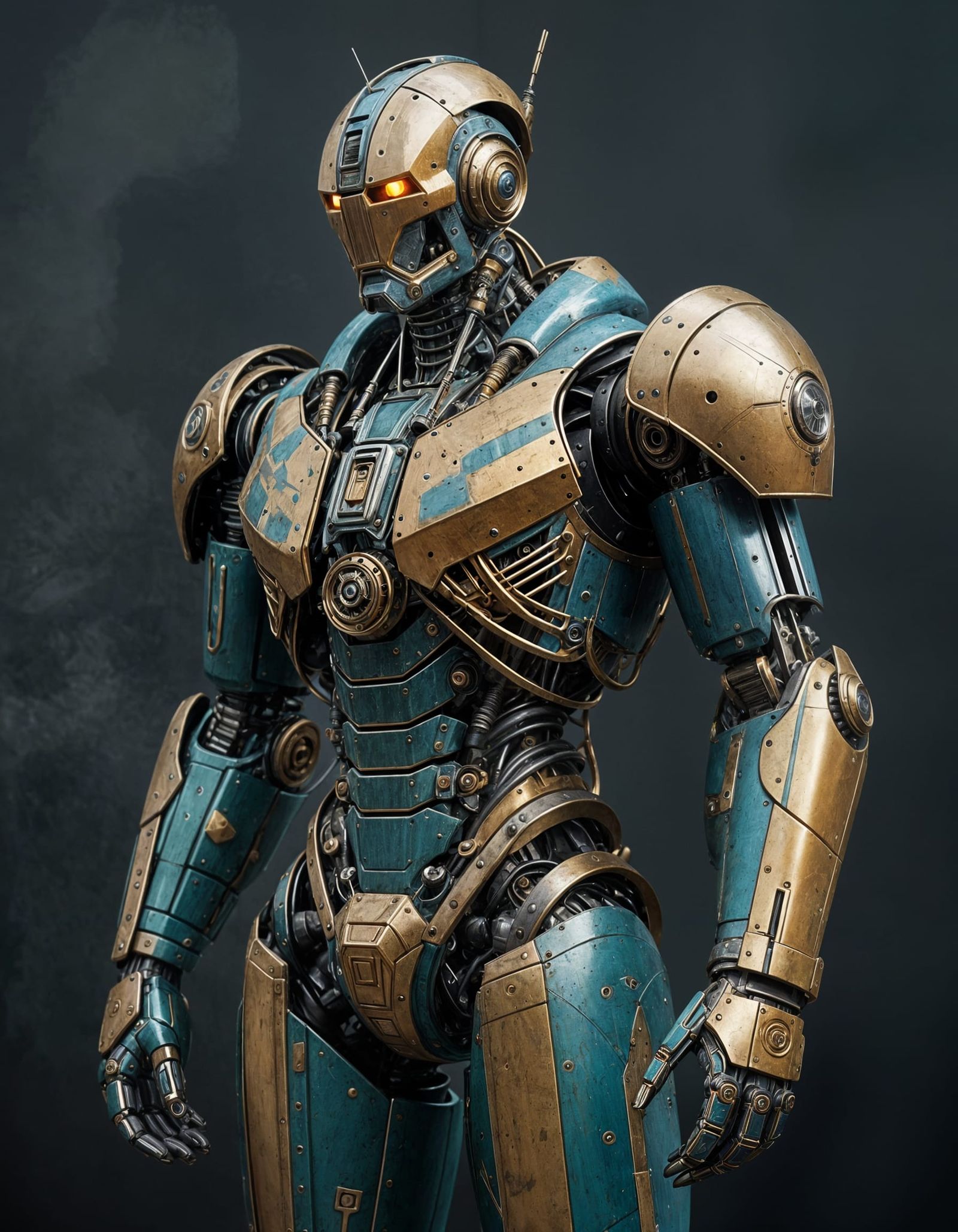 Dieselpunk Robot in Golden Ratio Harmony