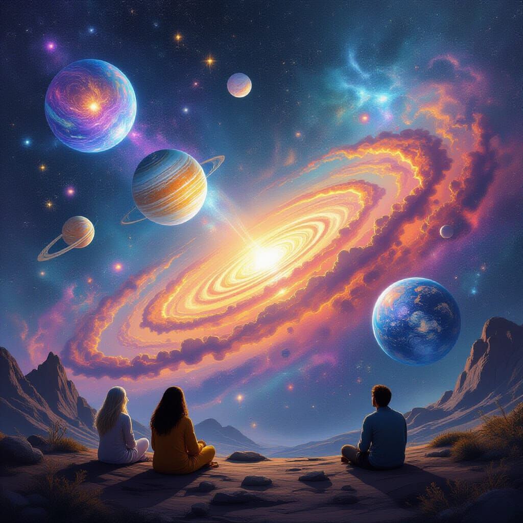 Peaceful Interstellar Meeting: Cosmic Illustration