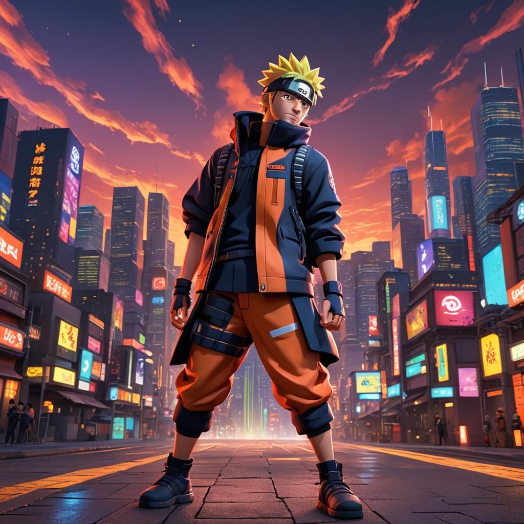 Naruto in Heroic Pose: 3D Pixar Concept Art