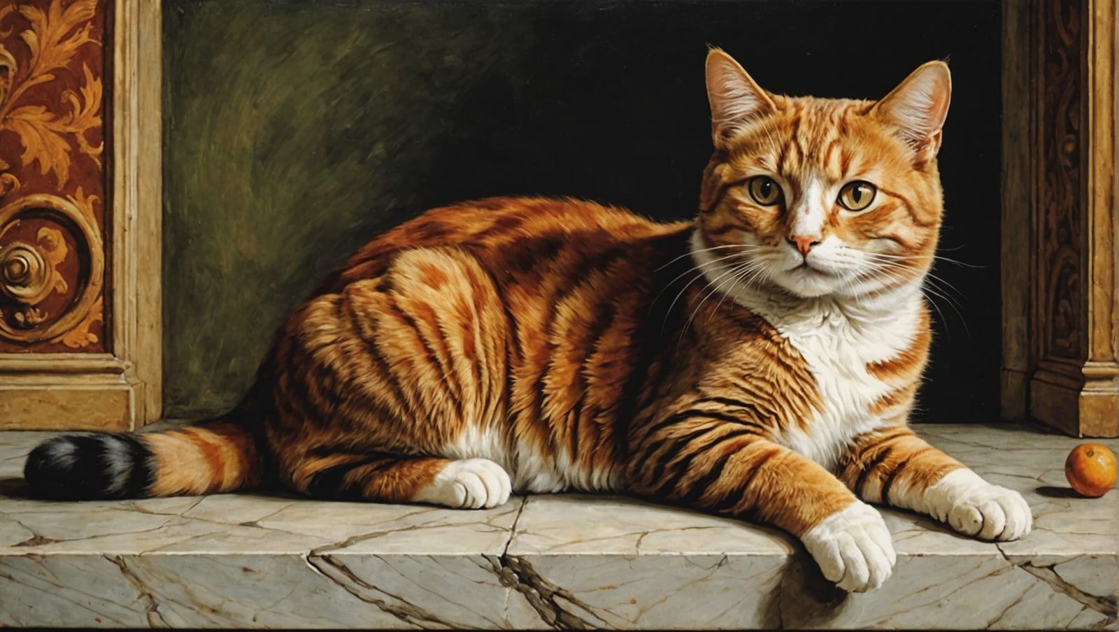 Renaissance Cat: A Michelangelo Inspired Painting