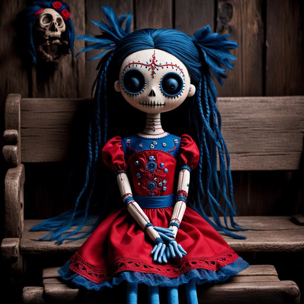 Voodoo Doll in Dressmaker's Parlor, Dark Fantasy Art