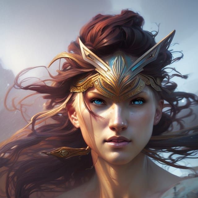 Warrior Princess Portrait in Hyperdetailed Style