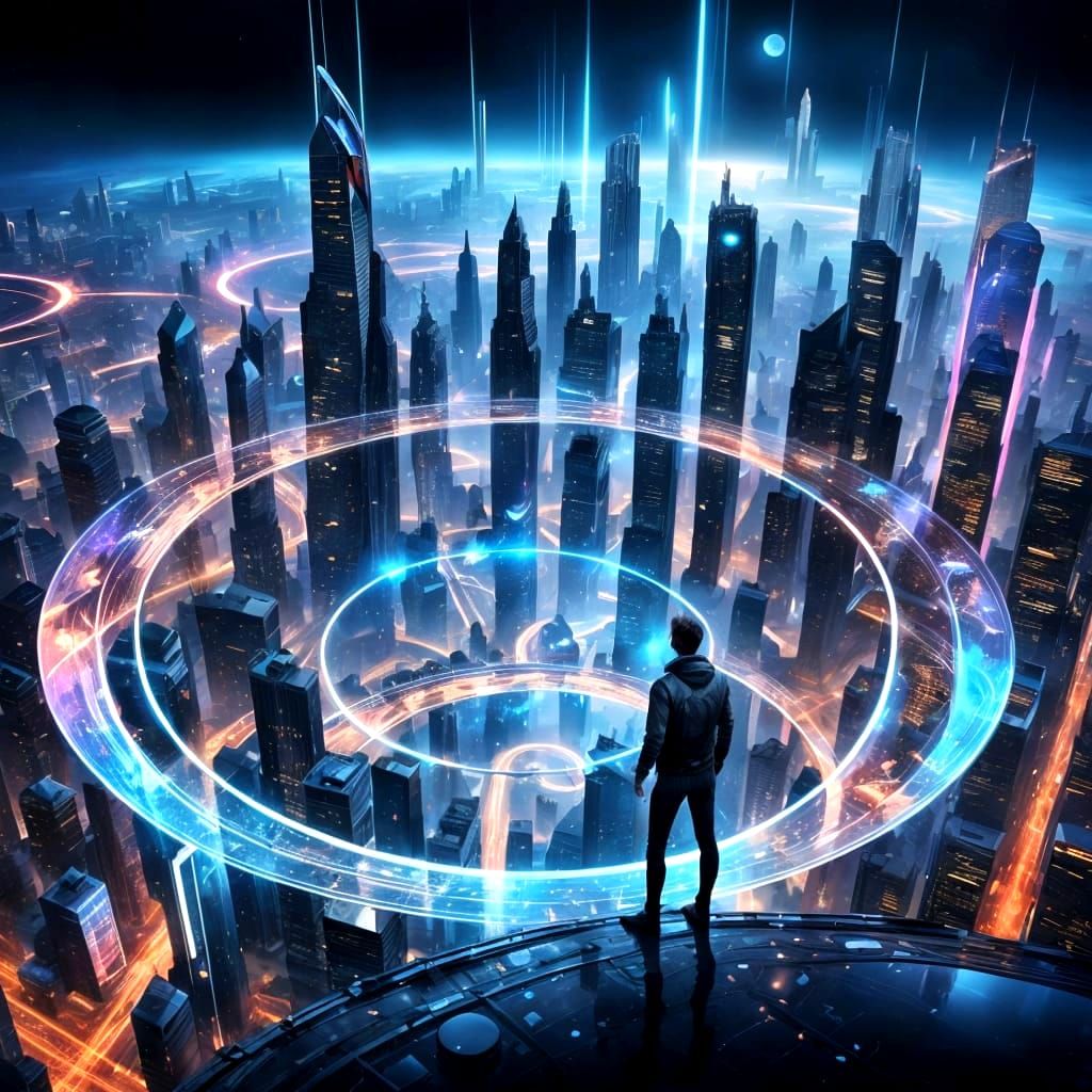 Futuristic Ringworld City with Advanced Technology