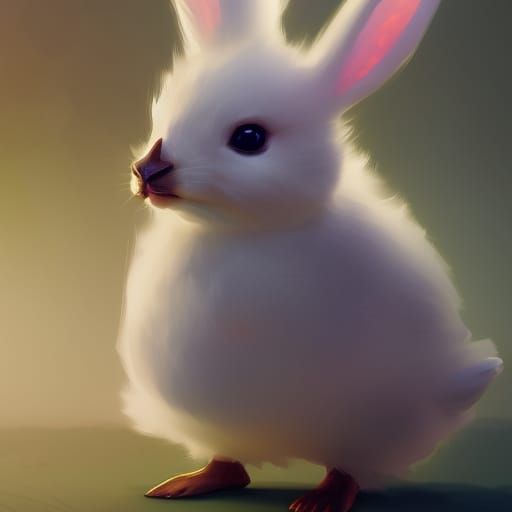Adorable Kawaii Bunny Duck: 8K Resolution Concept Art