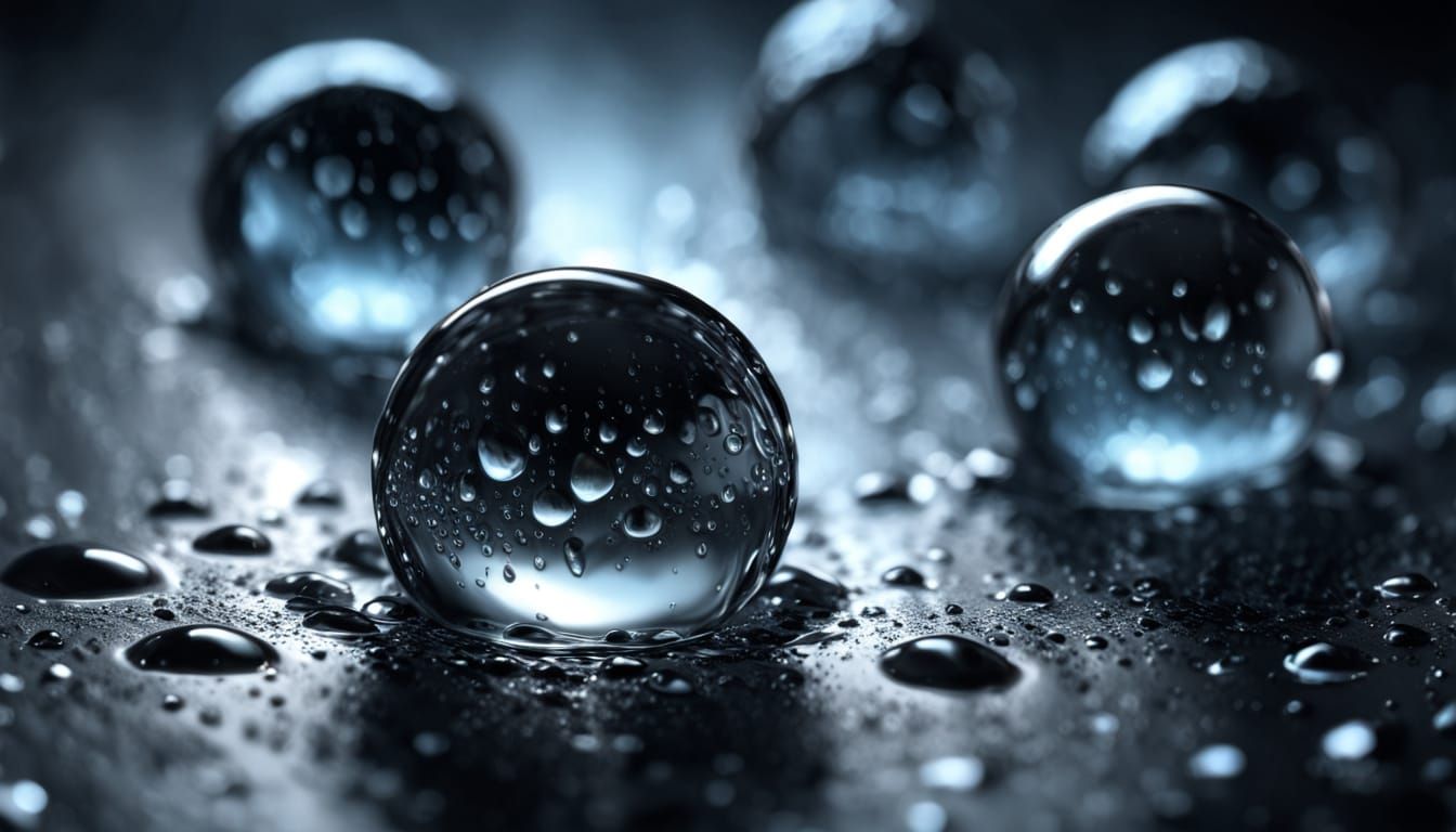 Quicksilver Droplets in Hyper-Realistic Digital Art