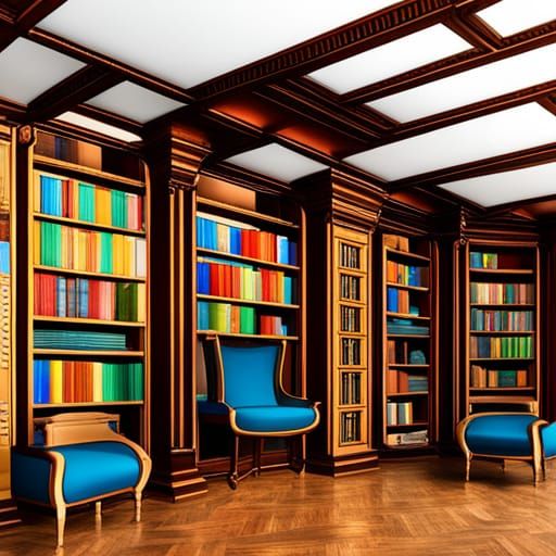 Magical Light in a Castle Library