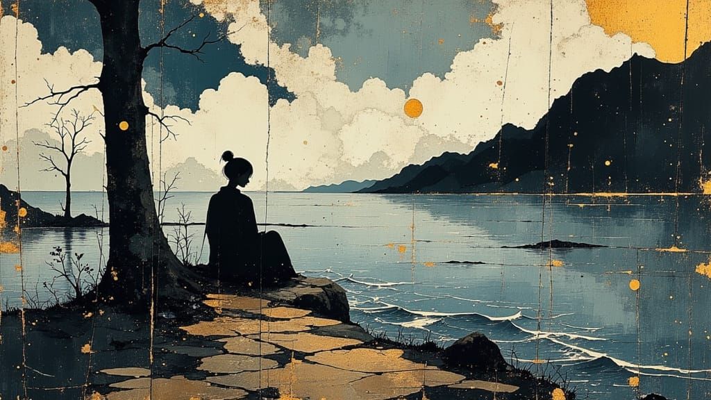 Loneliness Explored in Divine Oil Painting Style