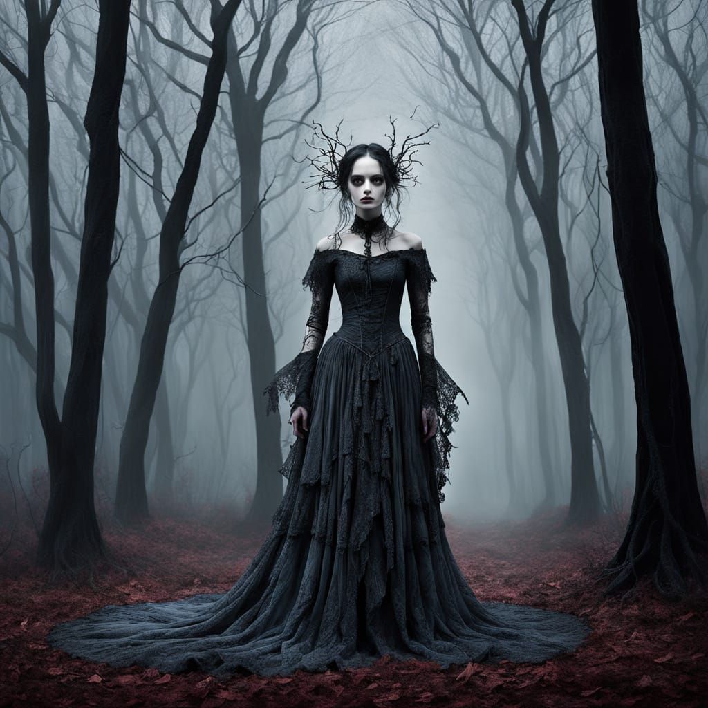 Mystical Woman at Twilight's Edge