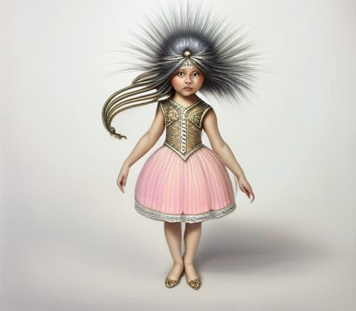 Steampunk Baby Porcupine with Pineapple, Ornate Rococo Style