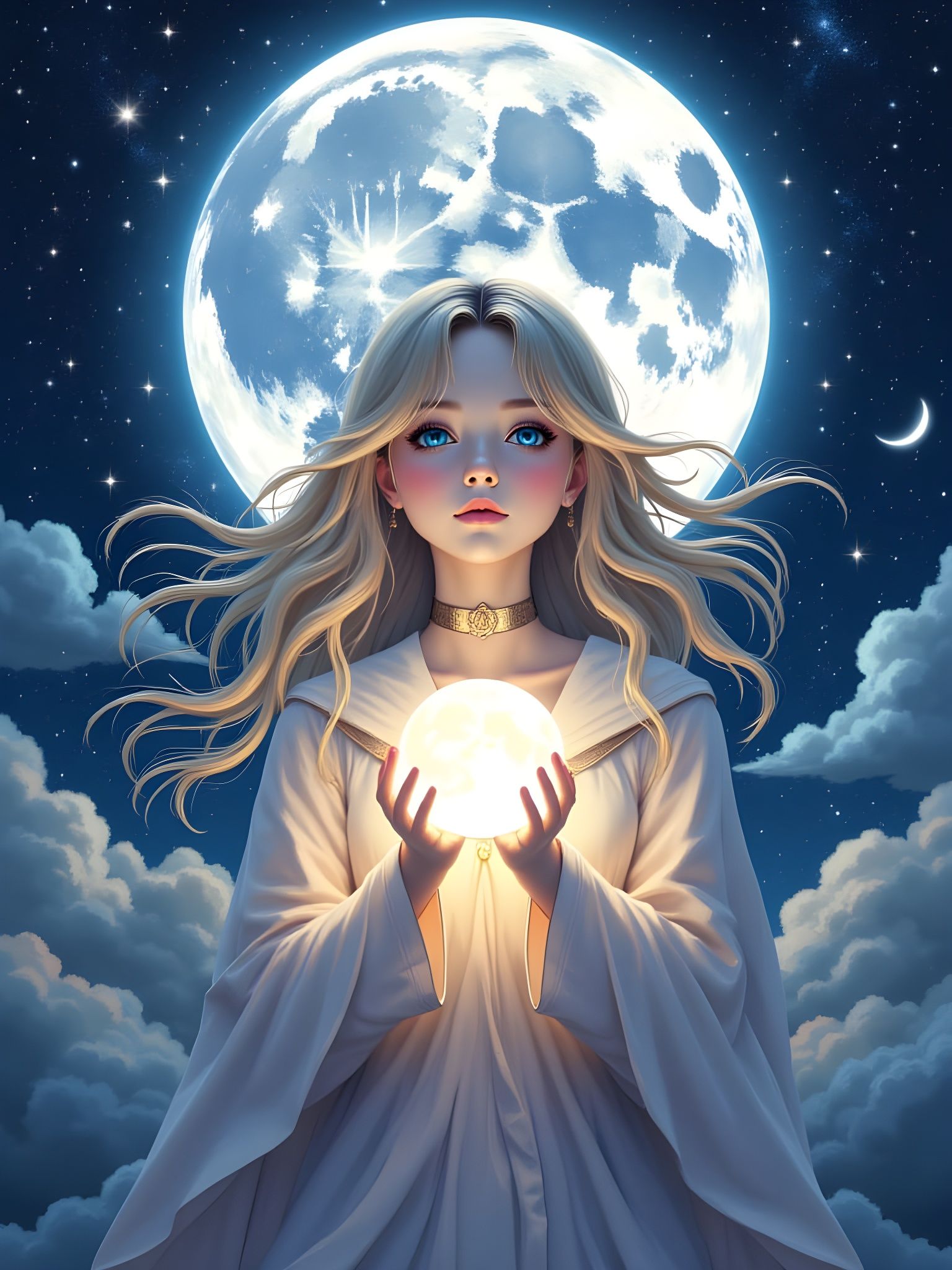Divine Giant Sailormoon Holding the Moon