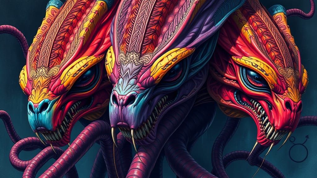 Surreal Alien Creatures in Comic Book Art Style