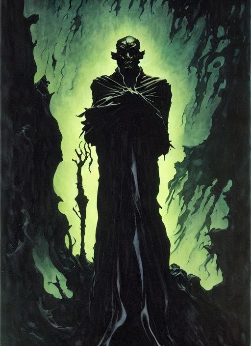 Dark God Portrait in Comic Book Style