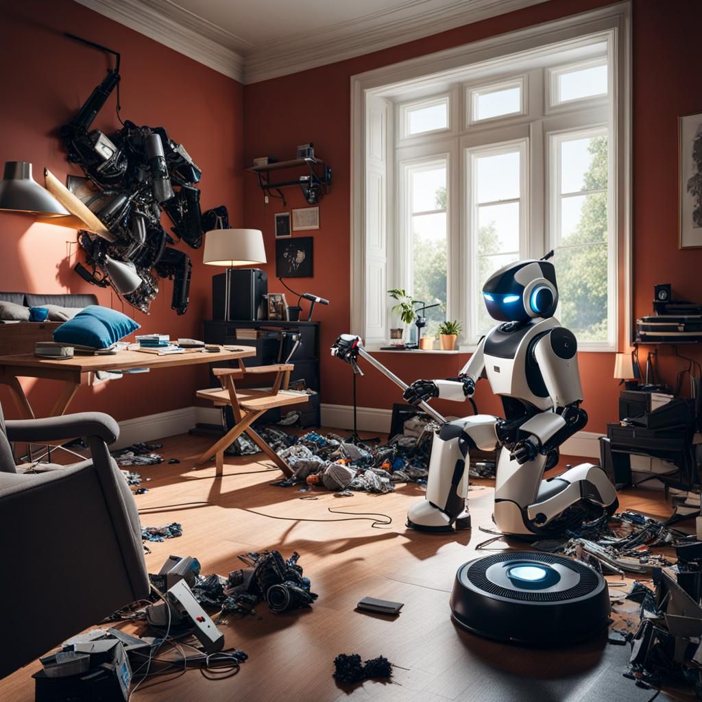 Robotic Cleaner in a Messy Room