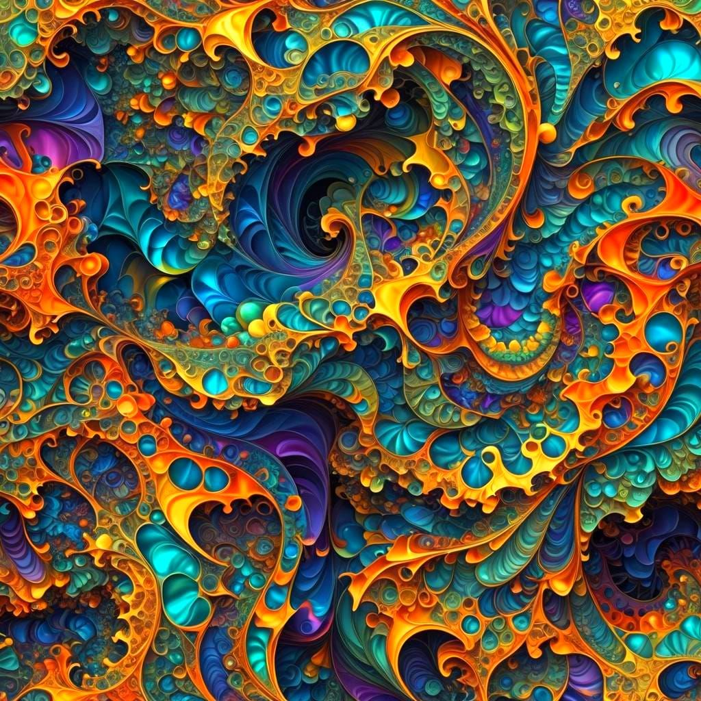 Abstract Wave Function with Fractal Zentangle
