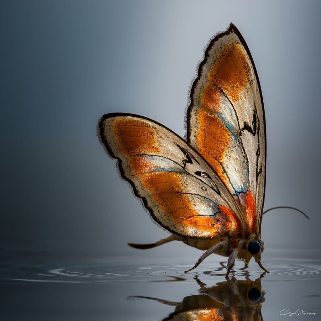 Moth with Iridescent Wing Patterns in Vivid Colors