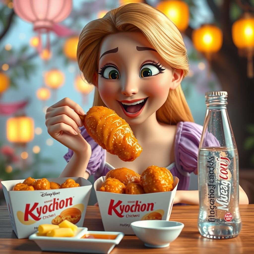 Rapunzel's Mukbang: Ultra-Realistic Korean Fried Chicken Fea...