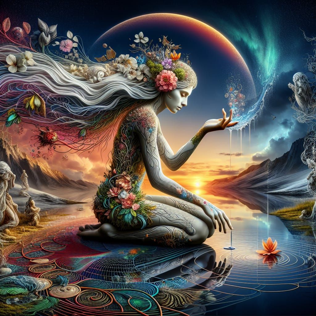 Surreal Bio Art Goddess Embodies Strength and Resilience in...