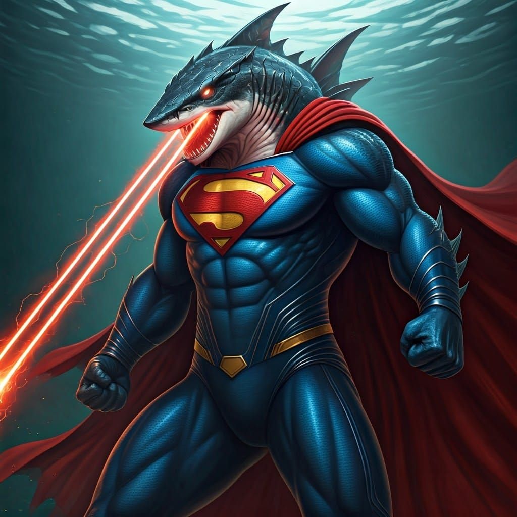 Colossal Mecha-Megalodon Fuses Superman's Power in a Blazing...